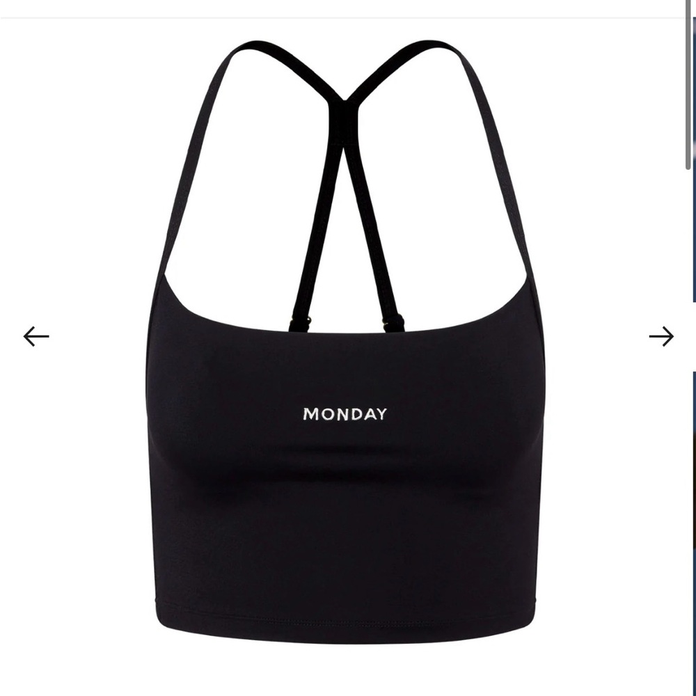 Monday Swimwear Black Logo Crop Tank Top